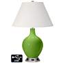 Ivory Empire Table Lamp - 2 Outlets and USB in Rosemary Green