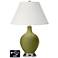 Ivory Empire Table Lamp - 2 Outlets and USB in Rural Green