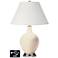 Ivory Empire Table Lamp - 2 Outlets and USB in Steamed Milk