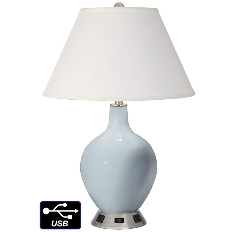 Image 1 Ivory Empire Table Lamp - 2 Outlets and USB in Take Five