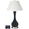Ivory Empire Vase Lamp - 2 Outlets and 2 USBs in Black of Night