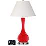 Ivory Empire Vase Lamp - 2 Outlets and 2 USBs in Bright Red