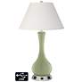 Ivory Empire Vase Lamp - 2 Outlets and 2 USBs in Majolica Green