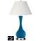 Ivory Empire Vase Lamp - 2 Outlets and 2 USBs in Mykonos Blue