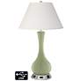 Ivory Empire Vase Lamp - 2 Outlets and USB in Majolica Green