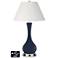 Ivory Empire Vase Table Lamp - 2 Outlets and 2 USBs in Naval