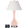 Ivory Empire Vase Table Lamp - 2 Outlets and 2 USBs in Rose Pink