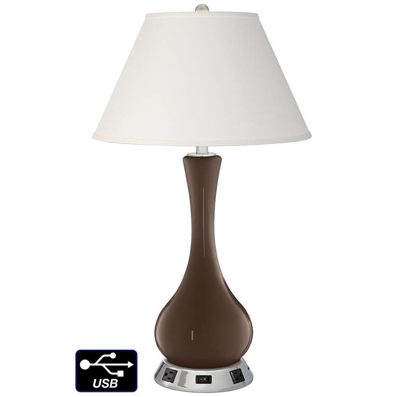 Image 1 Ivory Empire Vase Table Lamp - 2 Outlets and USB in Carafe