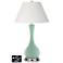 Ivory Empire Vase Table Lamp - 2 Outlets and USB in Grayed Jade