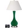 Ivory Empire Vase Table Lamp - 2 Outlets and USB in Greens