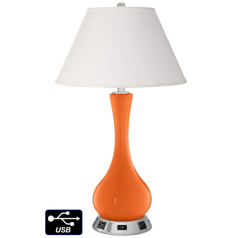 Image 1 Ivory Empire Vase Table Lamp - 2 Outlets and USB in Invigorate