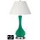 Ivory Empire Vase Table Lamp - 2 Outlets and USB in Leaf