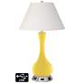 Ivory Empire Vase Table Lamp - 2 Outlets and USB in Lemon Zest