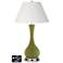 Ivory Empire Vase Table Lamp - 2 Outlets and USB in Rural Green