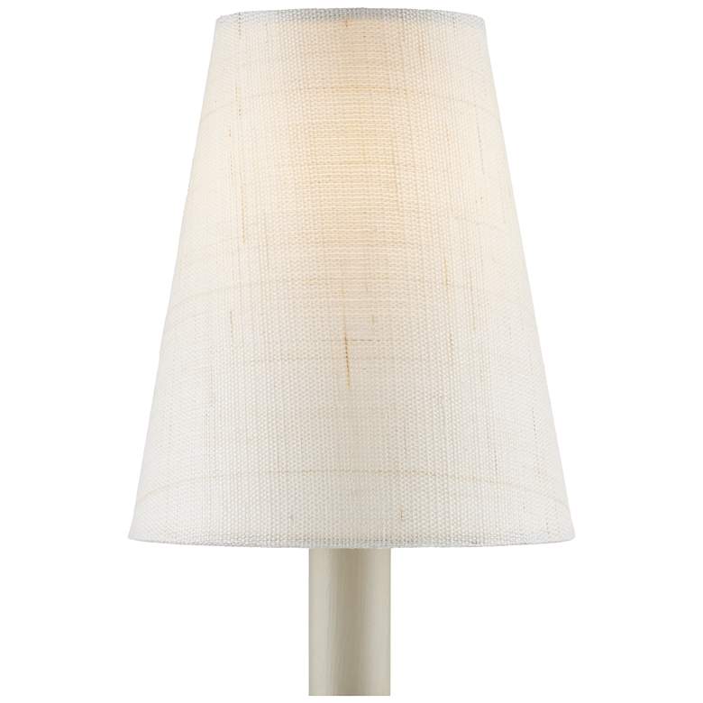 Image 1 Ivory Fine Grass Cloth Tapered Chandelier Shade