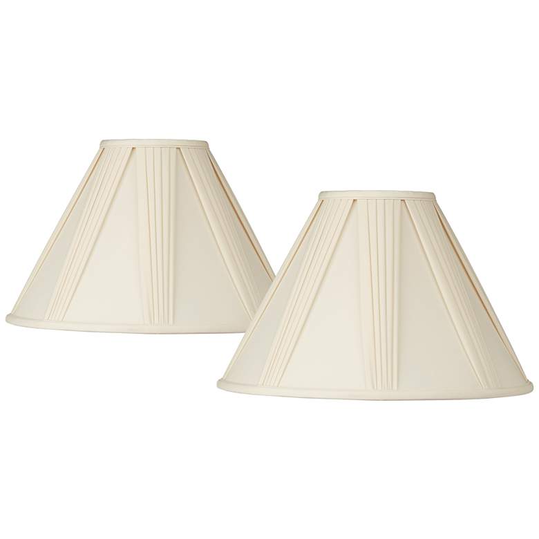 Image 1 Ivory French Drape Lamp Shades by Springcrest 6x17x12 (Spider) Set of 2