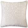 Ivory Geometric Velvet 20" Square Decorative Pillow