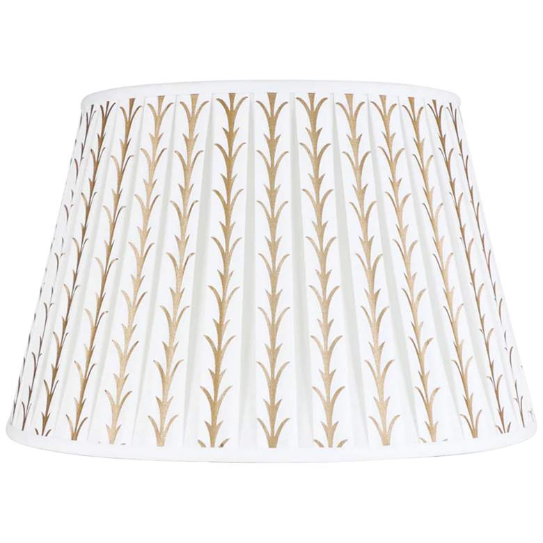 Image 1 Ivory Gold Acanthus Leaf Empire Lamp Shade 10x14x10 (Spider)