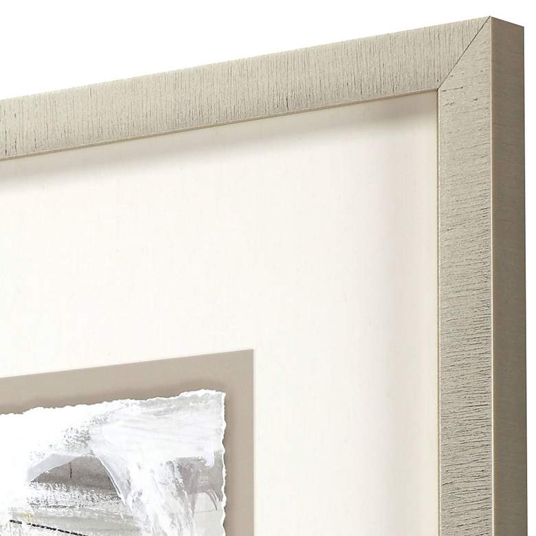 Image 2 Ivory Gold and Gray I 35" Square Giclee Framed Wall Art more views