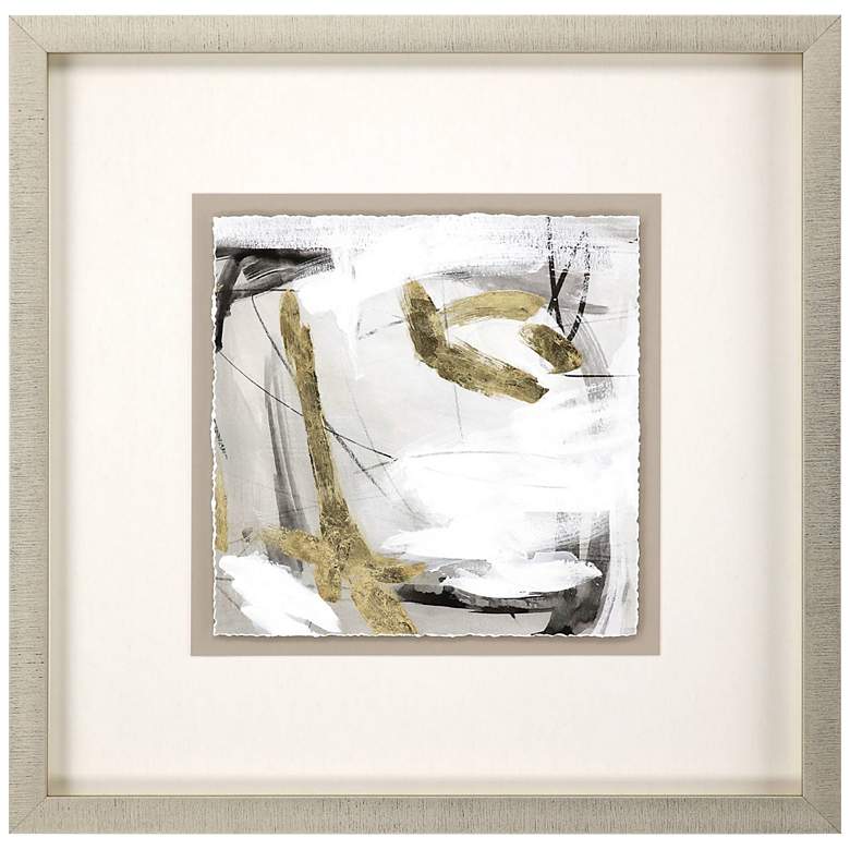 Image 1 Ivory Gold and Gray II 35" Square Giclee Framed Wall Art