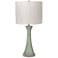 Ivory Laser Cut Shade Tapered Seafoam Crackle Ceramic Table Lamp