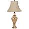 Ivory Linen Distressed Beige Tuscan Urn Table Lamp