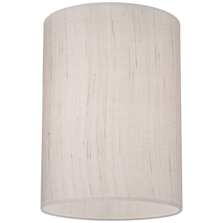 Image 3 Ivory Linen Drum Cylinder Lamp Shade 8x8x11 (Spider) more views