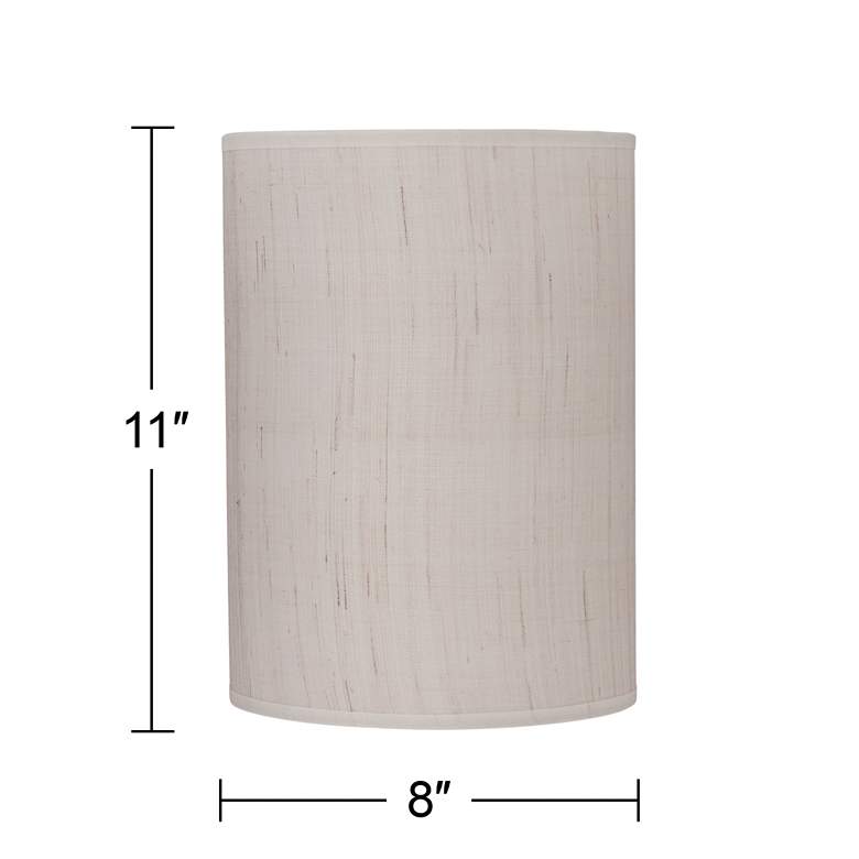 Image 5 Ivory Linen Set of 2 Cylinder Lamp Shades 8x8x11 (Spider) more views