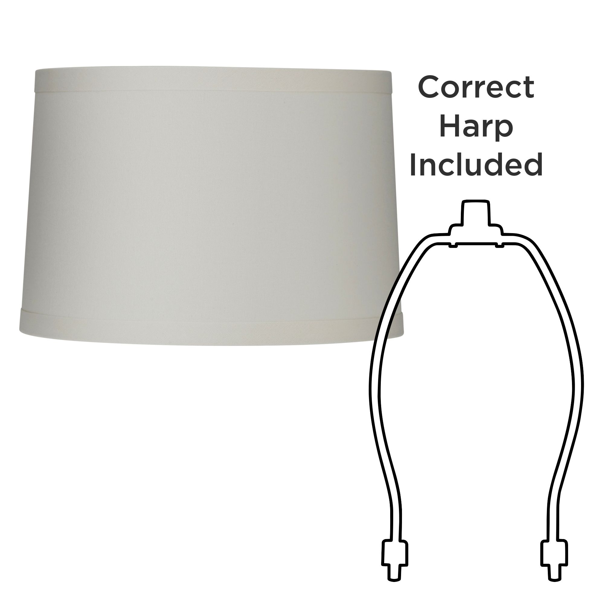 Ivory Linen Set of 2 Drum Lamp Shades 15x16x11 (Spider) 969G3