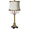 Ivory Linen Shade Audrey Crystal Spray Console Lamp