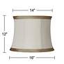 Ivory Linen with Taupe Trim Lamp Shade 14x16x12 (Spider)