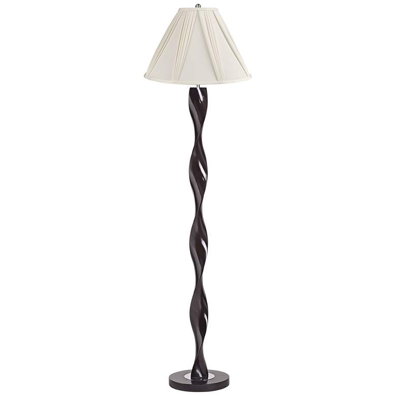 Image 1 Ivory Pleat Twist Floor Lamp