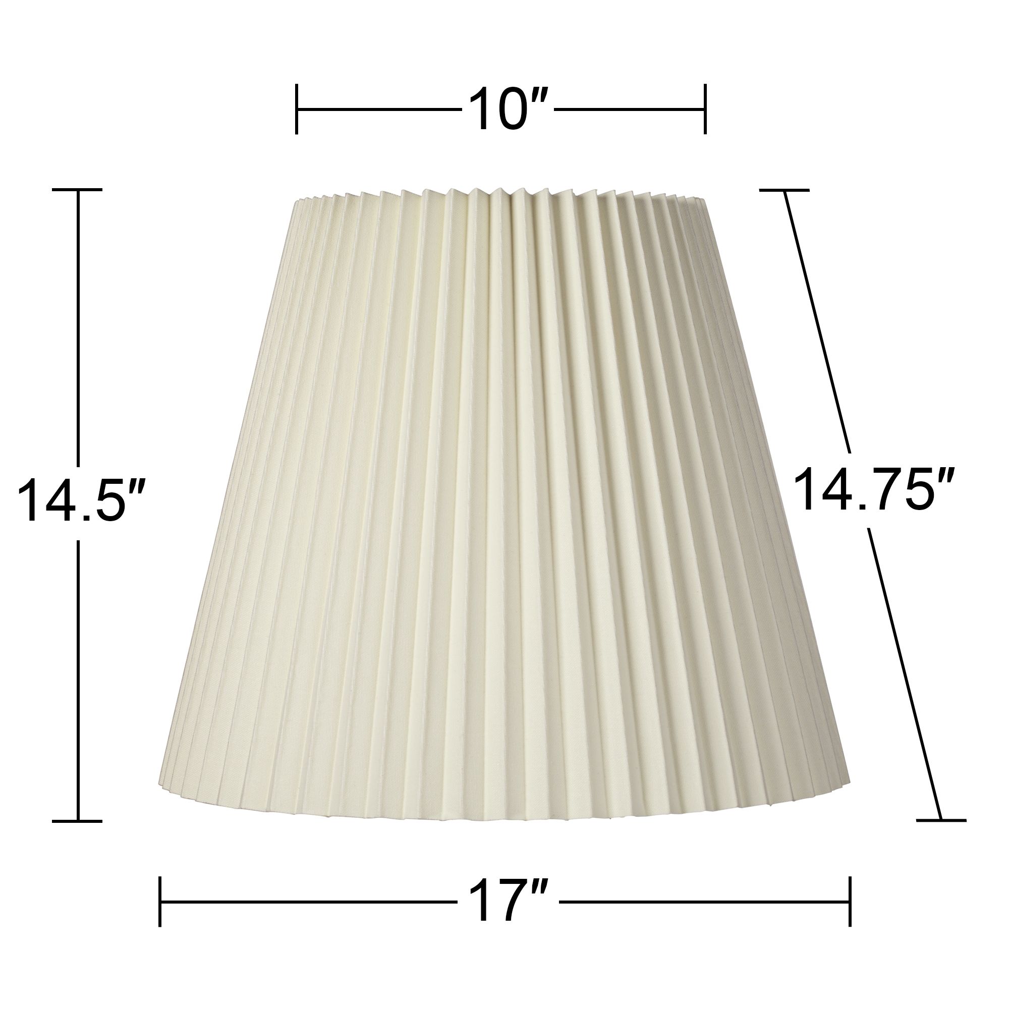 Ivory Pleated Lamp Shades 10x17x14.75 (Spider) Set of 2 578R1