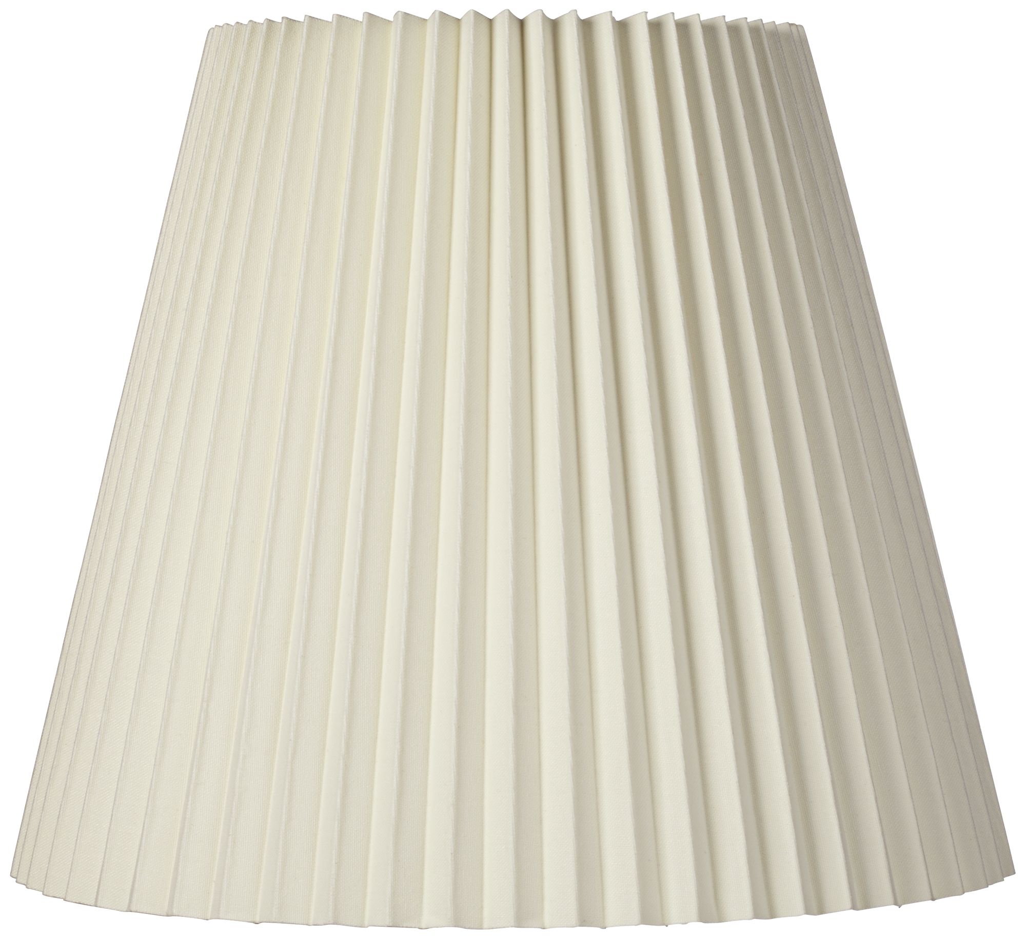 Set Of 2 White Mushroom Pleated Empire Lamp Shades - 7x16x12 Inches With Spider Fitter, Harp & Finial