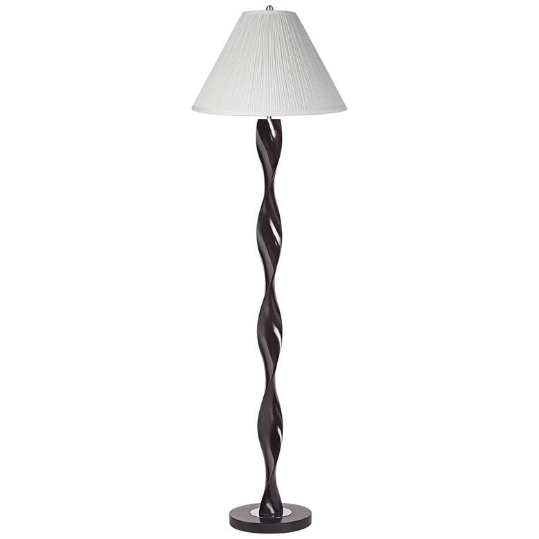 Image 1 Ivory Pleated Twist Floor Lamp