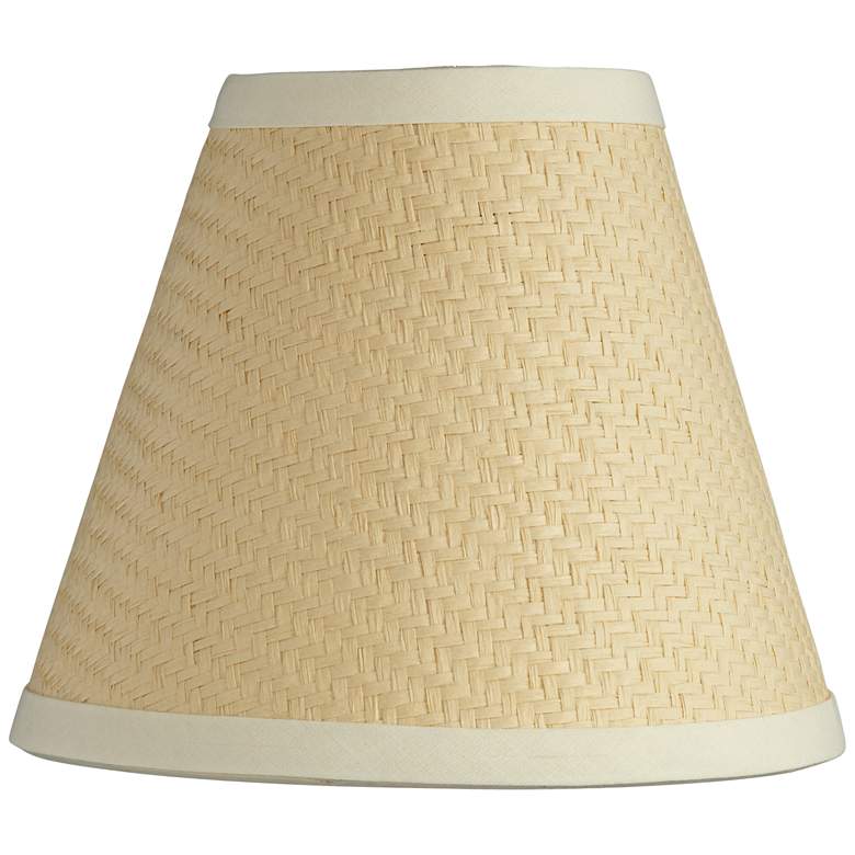 Image 1 Ivory Raffia Grass Weave Lamp Shade 3x6x5 (Clip-On)