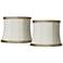 Ivory Set of 2 Lamp Shades with Taupe Trim 14x16x12 (Spider)