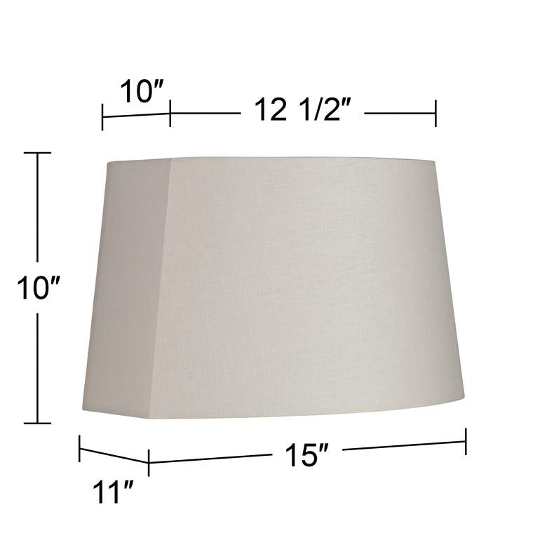 Image 7 Ivory Set of 2 Oval Lamp Shades 10/12.5x11/15x10 (Spider) more views