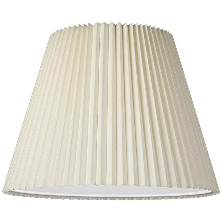 Image 3 Ivory Set of 2 Pleat Empire Lamp Shades 11x19x14.5 (Spider) more views