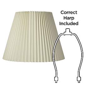 Image5 of Ivory Set of 2 Pleat Empire Lamp Shades 11x19x14.5 (Spider) more views
