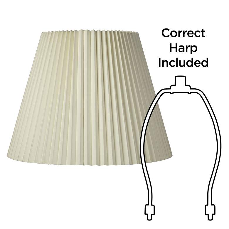 Image 5 Ivory Set of 2 Pleat Empire Lamp Shades 11x19x14.5 (Spider) more views