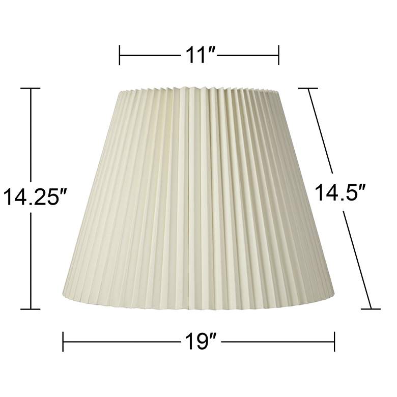 Image 6 Ivory Set of 2 Pleat Empire Lamp Shades 11x19x14.5 (Spider) more views