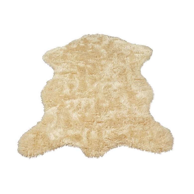 Image 1 Ivory Sheepskin 061 4&#39;7 inchx6&#39;7 inch Faux Fur Area Rug
