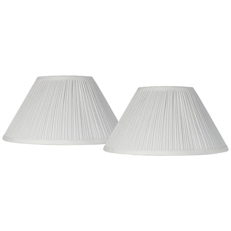 Image 1 Ivory White Set of 2 Pleated Lamp Shades 6x14x8 (Spider)