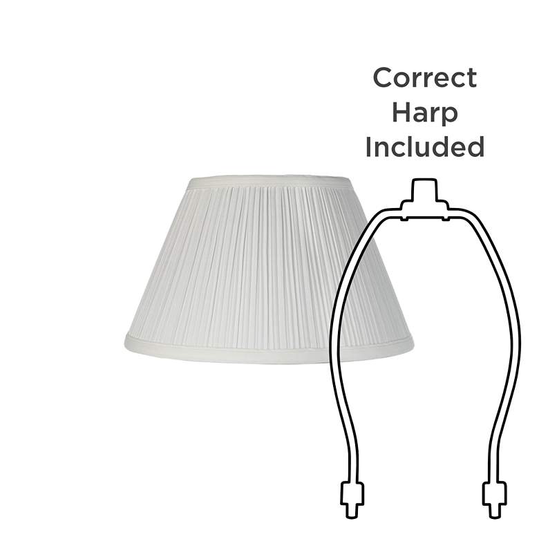 Image 5 Ivory White Set of 2 Pleated Lamp Shades 6x14x8 (Spider) more views