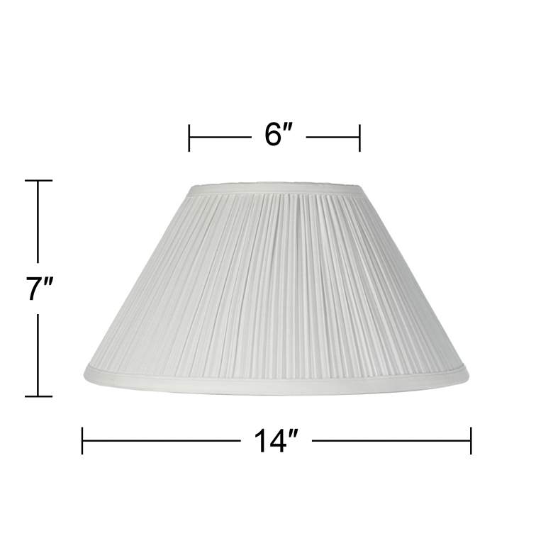 Image 6 Ivory White Set of 2 Pleated Lamp Shades 6x14x8 (Spider) more views