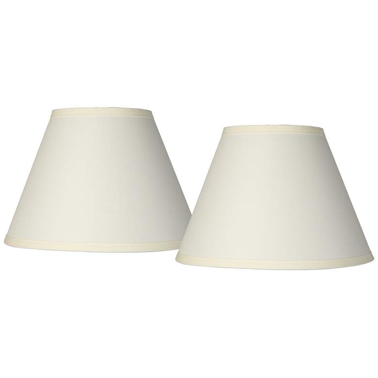 Image 1 Ivory White Set of 2 Table Lamp Shades 6x12x8.5 (Clip-On)