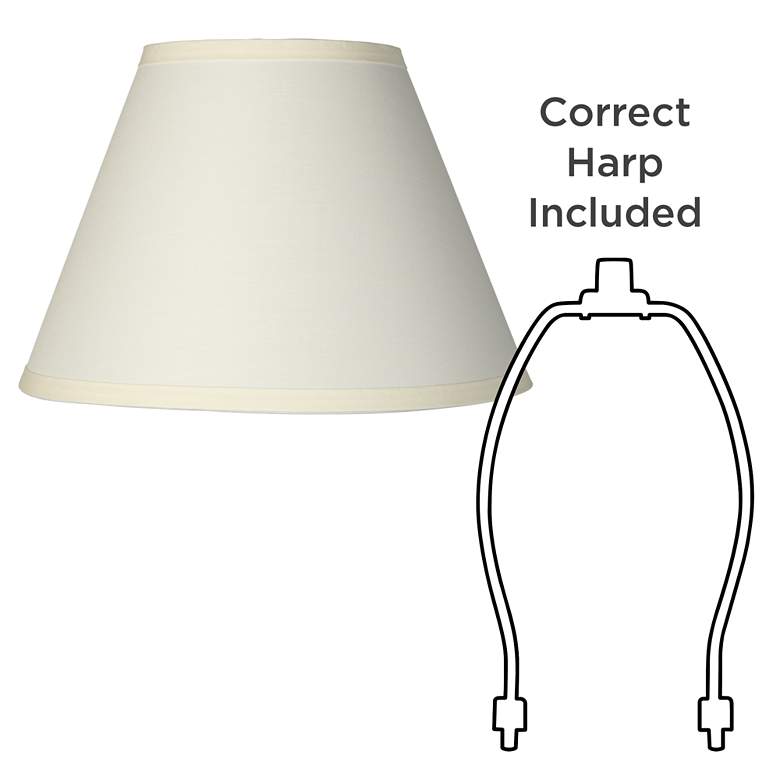Image 5 Ivory White Set of 2 Table Lamp Shades 6x12x8.5 (Clip-On) more views