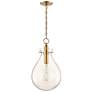 Ivy 12 1/2" Wide Aged Brass and Clear Glass LED Modern Pendant Light