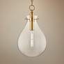 Ivy 12 1/2" Wide Aged Brass and Clear Glass LED Modern Pendant Light